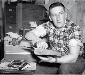 Pictured: A young Mickey Spillane at work